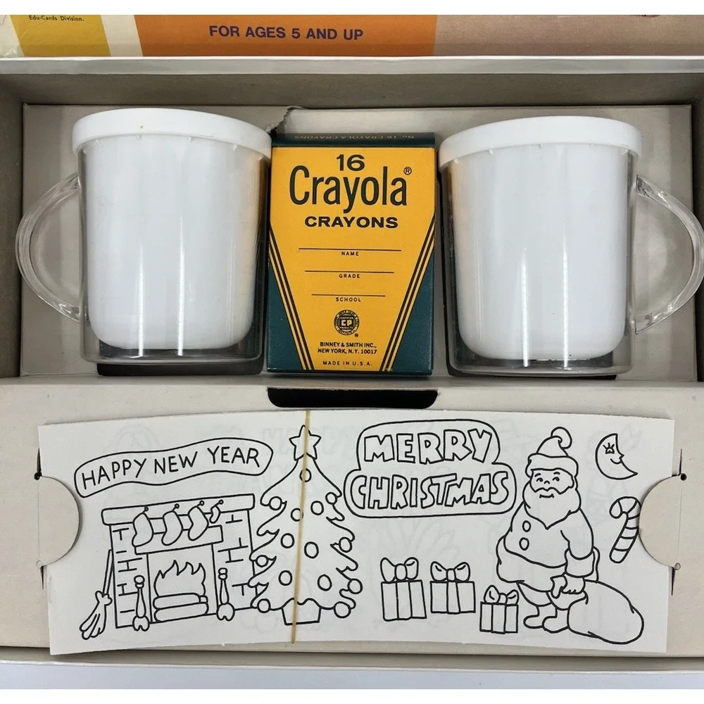 Vintage Crayola Craft Color Me Mugs Children's Craft Kit Never Used